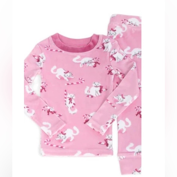 Munki Munki Pink Holiday Pajamas, 4T - Picture 1 of 9